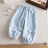 Ropa de otoño para niñas 2026 nuevos pantalones jogger casuales elegantes con estampado de gato de dibujos animados para bebés niñas primavera y otoño pantalones largos pantalones para niños