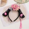 Diadema Gege estilo palaciego para niños, tocado antiguo, accesorios Hanfu lindos de estilo chino, diadema de borlas de flores para niñas