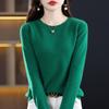 Suéter de Lã Feminino Novo Suéter Pulôver de Gola Redonda Suéter Base Interno Solto Top Feminino Casual Combina com Tudo