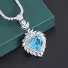 Deseo transfronterizo estilo europeo y americano retro simulación Topa Azul Amor anillo colgante traje piedra principal 15*15
