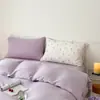 Conjunto de Quatro Peças em Gaze Plissada de Algodão Lavado Dupla Camada, Estilo Fresco e Simples, Combinável, para Primavera e Verão, Amigo da Pele e Confortável Conjunto de Três Peças