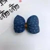 Laço Azul Denim Algodão Preenchido Feito à Mão Material DIY Decoração de Roupas de Bebê Bolsa Acessórios Capa de Celular Joias