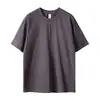 Popular Camiseta de Algodón 260g Tendencia Nacional Versión Grande Hombros Descubiertos Color Sólido para Hombres y Mujeres Estampado Oversize Manga Corta Pesada Personalización