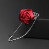 Broche de Flor de Solapa para Traje de Hombre Flor de Solapa para Hombre y Mujer Pin Largo de una Palabra con Cadena Color Opcional