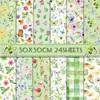 WW146 Flor de Primavera Borboleta Cor Verde Wen Chuang Material para Diário Scrapbook Cartões