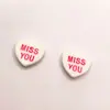 Accesorios de Joyería de Resina para el Día de San Valentín Transfronterizos Letras Corazón Pasador para el Cabello Accesorios para el Cabello Material para DIY Pegamento de Crema Parche para Ropa
