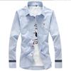 Camisa de hombre nueva primavera 2022 estilo coreano moderna para hombre Oxford tejida para hombre corte ajustado manga larga al por mayor cs41