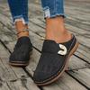 Verano Transfronterizo Comercio Exterior Nuevo Estilo Baotou Zapatillas Medias de Cuña con Cordones Sandalias de Mujer Europeas y Americanas Talla Grande Zapatos Calados Mujer
