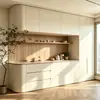 Armario a Medida de Madera Maciza para Toda la Casa para Dormitorio, Gabinete Estilo Francés, Procesamiento Simple con Pintura al Óleo Mixta, Fabricante de Muebles, Ecológico