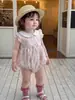Enterizo Floral Dulce para Bebés Niñas, Cuello de Muñeca, Mono Transpirable, Traje para Gatear para Niñas Pequeñas, Elegante Body de Verano con Broches en la Entrepierna