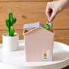 Aomate Mini Cubo de Basura de Escritorio de Cabina Plástico Chica Linda Creativo Cubo Sanitario Papelera Adorno Cubo de Almacenamiento