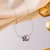 Aço Titânio Não Desbota Sorte Romana Moda Anel Duplo Colar Simples Feminino Pulseira Feminina Versátil Corrente Clavícula Dourada Joias
