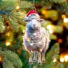 Amazon Nuevo 2026 Navidad Colgante Acrílico Animal Sombrero de Navidad Transfronterizo Decoración Árbol de Navidad Colgante Venta al por Mayor