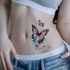 Adesivos de Tatuagem Estilo Europeu e Americano para Suprimento Transfronteiriço, Adesivos de Tatuagem de Borboleta Colorida, Adesivos de Tatuagem de Flores para Braço, Meio Braço, Cintura, Panturrilha