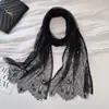 Bufanda de Encaje de Perlas de Princesa Elegante Nueva para Mujer Primavera y Otoño, Bufanda Delgada Hueca Dulce para Cuello Primavera y Verano