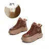 Talla pequeña 34, talla grande 41, suela de espuma, piel auténtica, zapatos blancos, suela gruesa, botas de nieve afelpadas de invierno 2026, zapatos casuales para mujer