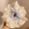 Lazo para el Pelo de Encaje Dulce Estilo Intestino Grande para Mujer Estilo Perezoso Coreano Flor para el Pelo Lazo para Cola de Caballo Alta Banda de Goma Accesorios para el Cabello
