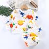 Traje cálido de franela para otoño e invierno para niños, acolchado y grueso, ropa para el hogar, ropa de otoño y pantalones largos, conjunto de ropa interior para niños y niñas