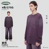 Camiseta de Manga Larga con Hombros Caídos Retro Vintage de Moda Ckx para Mujer, Versátil Estilo Europeo y Americano Oversize, Camiseta Básica Estilo Pareja Ins