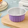 Caja Redonda de Papel de Aluminio para Pastel de 125ml para Hornear Tienda de Postres Transfronterizo Crema Horno Microondas Freidora de Aire Bol para Pudín