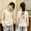 Camiseta Térmica de Forro Polar para Niñas, Camiseta de Manga Larga Cepillada para Niños Medianos y Mayores, Capa Interior Cálida, Nueva Llegada Otoño/Invierno, Camiseta Casual