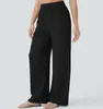 Pantalones casuales de lino de pierna ancha de cintura alta con cordón y bolsillo lateral Amazon 2026, pantalones de playa anchos y fluidos con cintura elástica