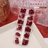 Laço de Fita Explosivo Joia para Unhas Popular na Internet Doce Vinho Tinto Pelúcia Tridimensional Laço Decoração de Unhas de Resina