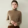 26 Chegada Outono/Inverno Novo Suéter de Cashmere Gola Alta Feminino Simples Pulôver Tricô Camada Interna Elegante Malha Top Camada Base