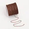 Cadena Fina Chapada en Oro Real de Alto Brillo que Conserva el Color en Diversas Especificaciones, Materiales para Accesorios de Joyería de Pulsera y Collar Hechos a Mano para DIY Cadena