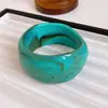Pulseira Geométricas Assimétricas de Resina Azul Turquesa Exagerada Europeia e Americana Design de Nicho Pulseira Personalizada Pulseira Simples