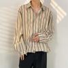 Camisa de fada masculina Primavera e Outono camisa divertida estampada masculina manga longa estilo Hong Kong solta moda casual casaco japonês