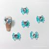 Joyería Popular al Por Mayor para Arte de Uñas, Moño Aurora Transparente como Hielo, Moños Coloridos Corazón de Durazno, Accesorios de Decoración de Uñas Diamante Corazón