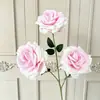 3 rosas artificiais com bordas onduladas para decoração de casamento, arranjo de cena, vitrine de shopping, paisagismo externo, decoração suave, arranjo floral