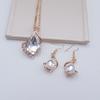 AliExpress moda cristal vidro poligonal gota d'água diamante conjunto europeu e americano colar brincos joias atacado