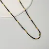 Nuevo Estilo Chino Collar Apilado Extremadamente Fino para Mujer con Perlas de Cristal Negro Moda Lujo Ligero Gama Alta Nicho Joyería Versátil Nuevo de Verano