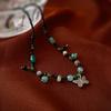 Colar de borboleta frisada de jade estilo nacional vintage moda nicho estilo étnico temperamento colar de corrente de clavícula de alta qualidade para mulheres