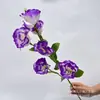 Eustoma grandiflorum 3 cabezas 6 cabezas platycodon grandiflorum paquete platycodon grandiflorum decoración del hogar boda diseño de sala de bodas guía de camino flores de seda hechas a mano