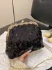 Moda de Cadeia de Moedas para Bolsa de Comércio Exterior Nicho Feminina 2026 Nova Bolsa de Lantejoulas de Alto Padrão Bolsa de Ombro Transversal com Personalidade