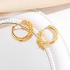 Pendientes de Aro Sencillos Europeos y Americanos de Moda Versátiles con Diseño de Espiga para Mujer con Diseño Creativo Pendientes en Forma de Arco Pendientes Personalizados de Nuevo Estilo