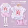 Verano Maravilloso Lindo Estilo Princesa para Niñas Dibujos Animados Lindos Conjunto Deportivo para Niños Secado Rápido Camiseta de Manga Corta y Pantalones Cortos