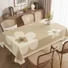 Mantel Floral Retro de Lujo de Gama Alta Impermeable a Prueba de Aceite Lavable Resistente al Calor Cojín Protector de Escritorio de Cuero para Mesa de Comedor