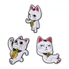 Anime Japonês Vovó de Alta Velocidade Formato de Gato da Sorte Metal Pintado Emblema Desenho Animado Divertido Animal Gato Broche