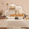Espejo de tocador de escritorio simple con luces, espejo de maquillaje LED, espejo inteligente de moda, espejo inteligente grande de nube para escritorio