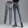 Jeans forrados de polar para mujer otoño e invierno 2022 nuevo estilo coreano cintura alta adelgazantes alta elasticidad cálidos Pantalones pitillo de mezclilla