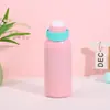 Nueva Taza Aislada de Acero Inoxidable de Doble Pared con Dopamina, Taza Portátil Creativa con Tapa abatible, Botella de Agua Deportiva de Gran Capacidad