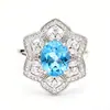 Anillo de Plata de Ley S925 con Citrino Natural, Amatista y Topacio para Mujer, Joyería de Piedras Preciosas de Colores, Artículo Caliente para Transmisión en Vivo, Venta al por Mayor de Fábrica