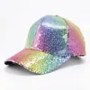 Boné de Baseball Xadrez com Lantejoulas Arco-Íris Europeu e Americano Transfronteiriço Boné com Aba Chapéu de Sol Chapéu Trucker Chapéu de Festa