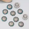 Plata de ley S925 aceite epoxi goteando manualidad florero accesorios retro hueco DIY hecho a mano cuentas de cristal espaciador soporte de plata