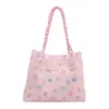 Bolsa de balde estampada doce, novo modelo 2026, grande capacidade, bolsa de ombro moderna e versátil, bolsa de alta qualidade para o dia a dia, bolsa tote feminina