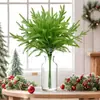 Amazon Pinheiro de Norfolk Artificial Estacas de Natal Artificial Macio Plástico Buquê Planta Verde Decoração DIY Arranjo de Flores Enfeites